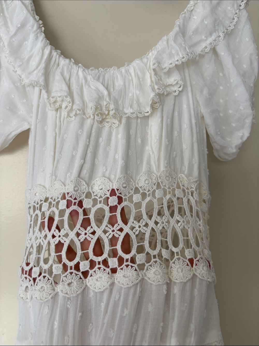 Free People Ivory Crochet-Trim Midi Dress - Picture 4 of 4